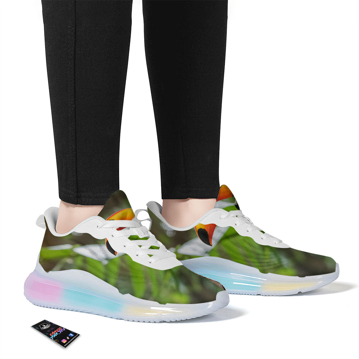 Toucan Aloha Keel-Billed Print Running Sneakers-grizzshop