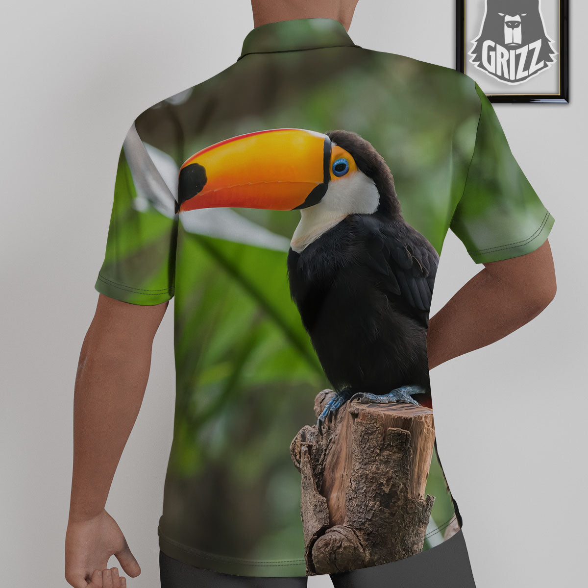 Toucan Aloha Keel-Billed Print Untucked Shirts-grizzshop