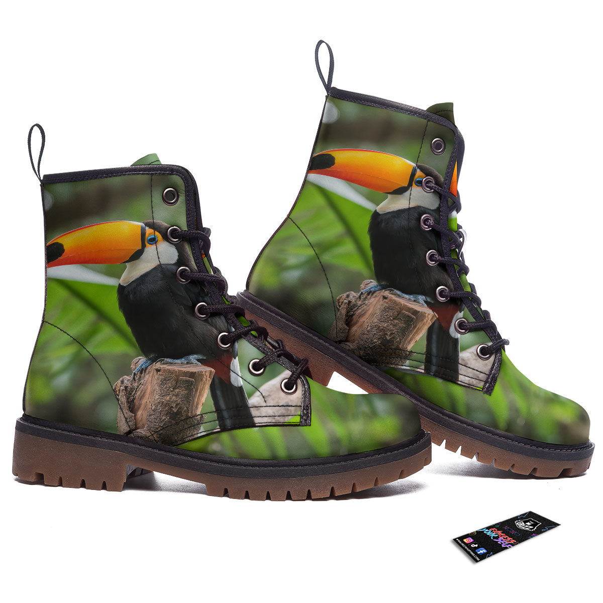 Toucan Aloha Keel-Billed Print Work Boots-grizzshop