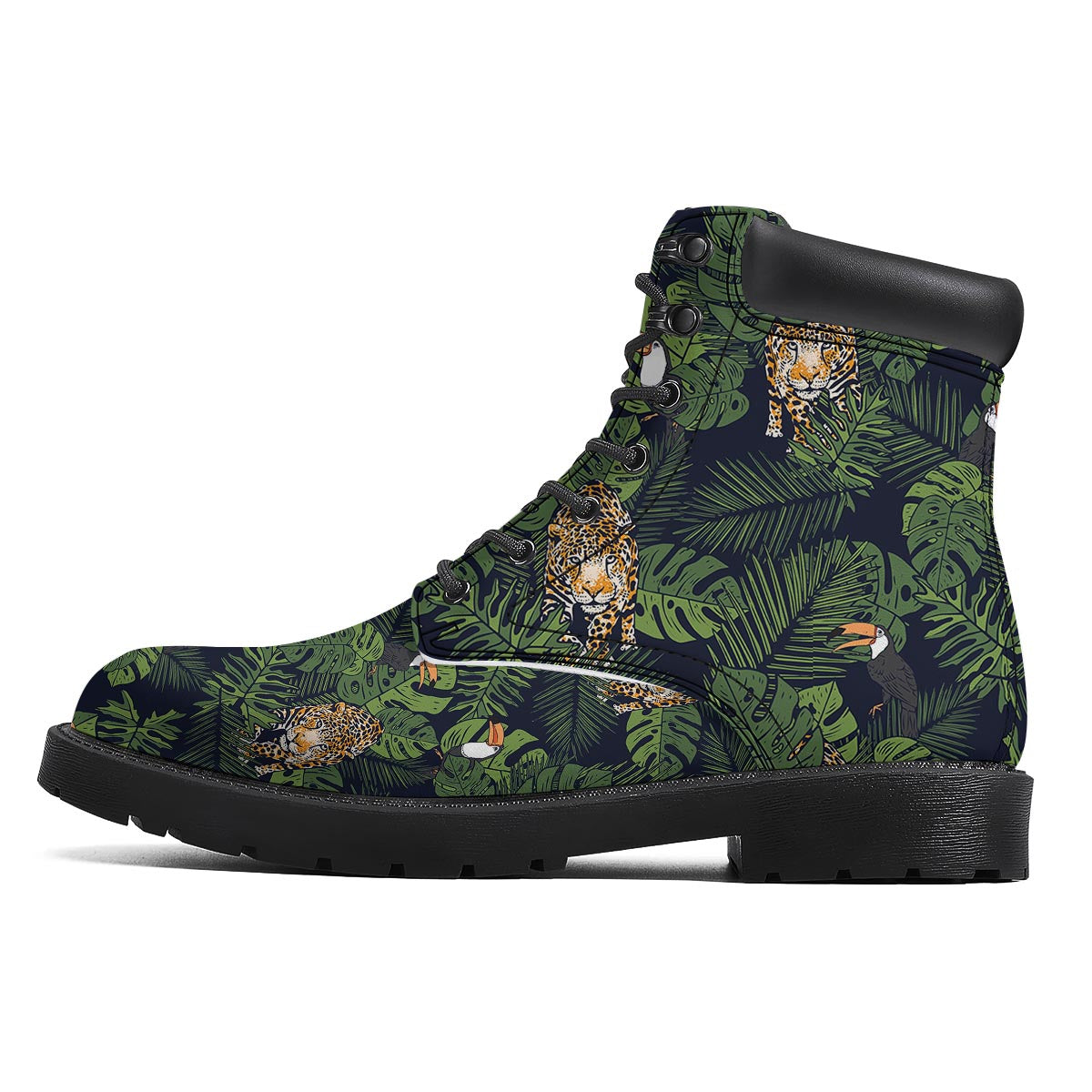Toucan And Tiger Print Pattern Boots-grizzshop