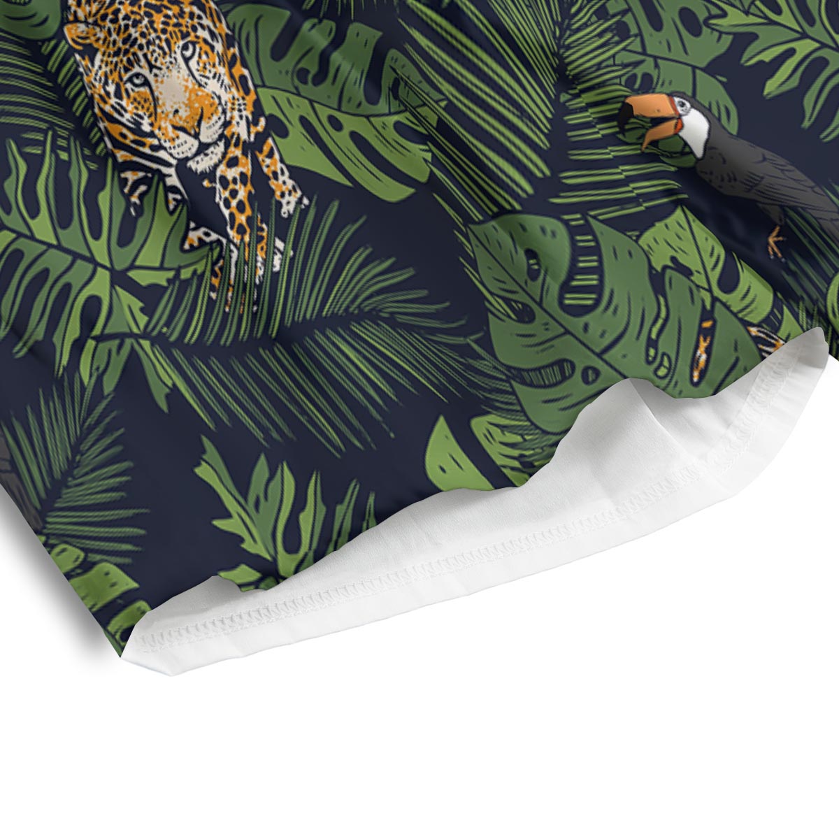 Toucan And Tiger Print Pattern Men's Athletic Shorts