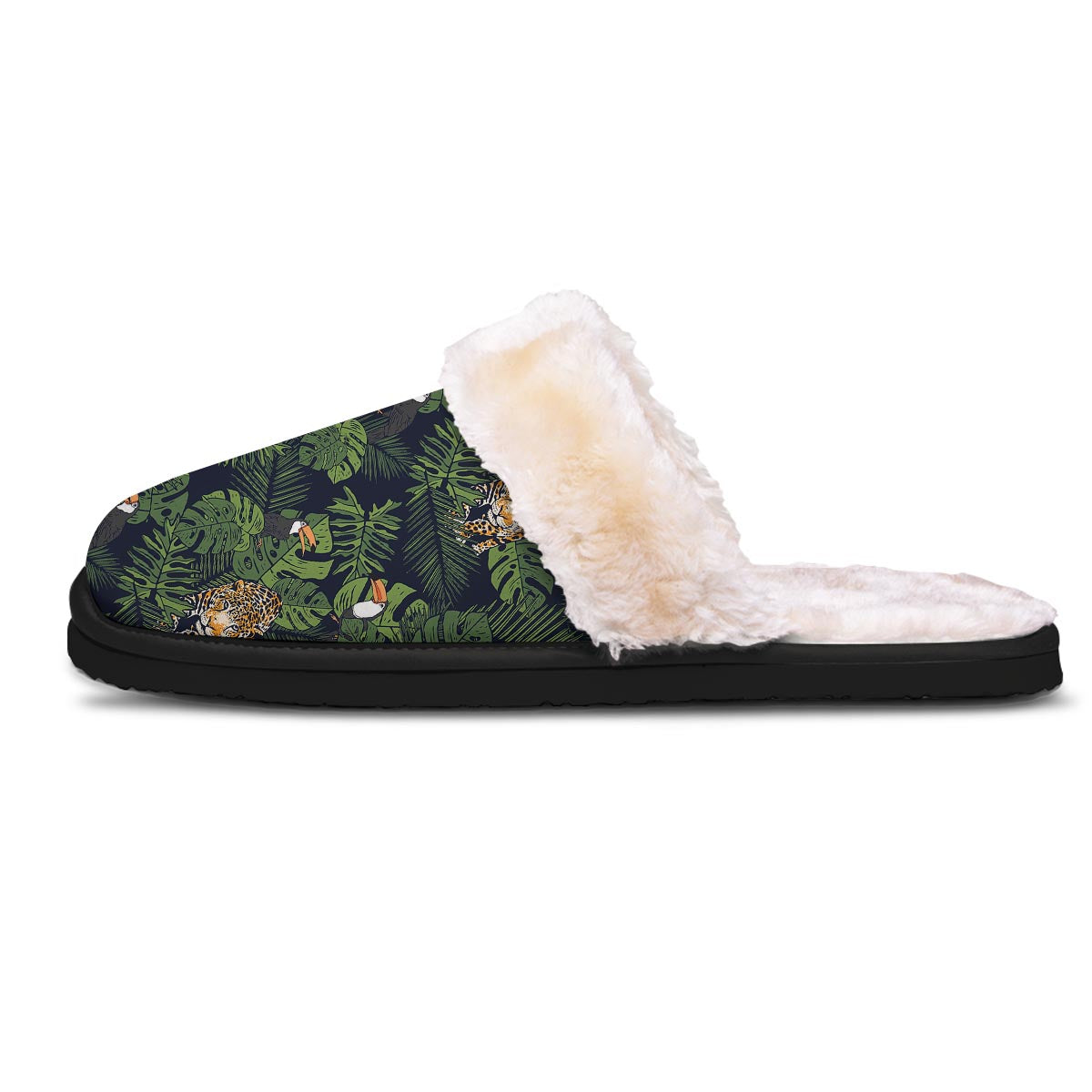 Toucan And Tiger Print Pattern Slippers-grizzshop