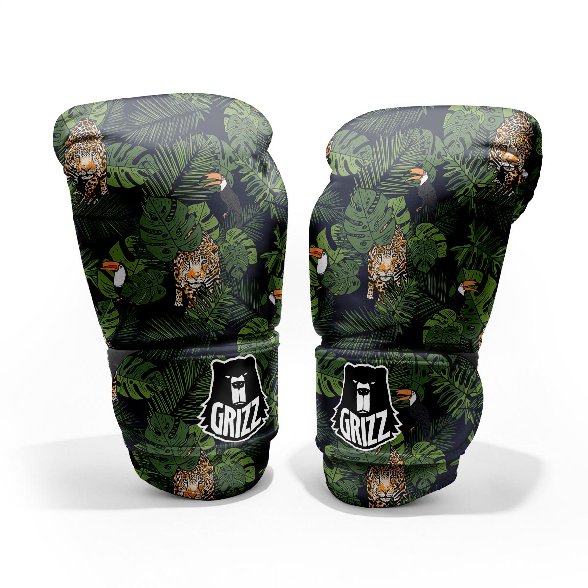 Toucan And Tiger Print Pattern Pro Boxing Glove