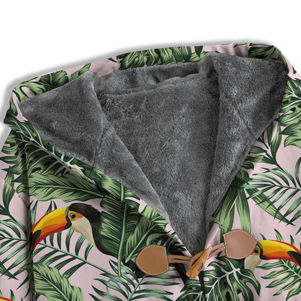 Toucan And Tropical Palm Leaf Print Men's Windbreaker Jacket-grizzshop