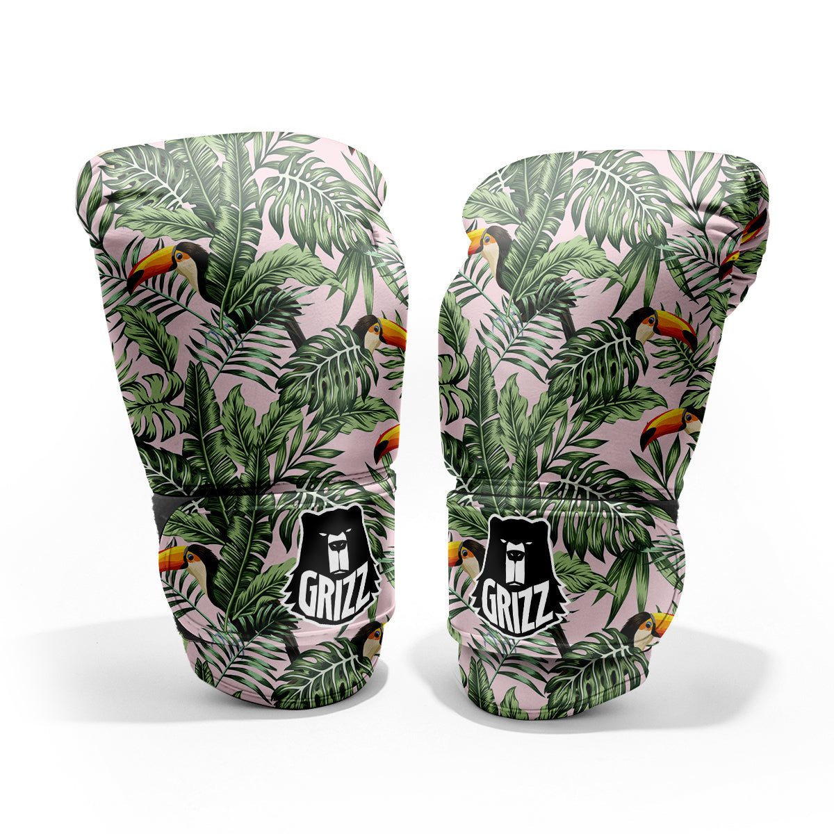 Toucan And Tropical Palm Leaf Print Pro Boxing Glove