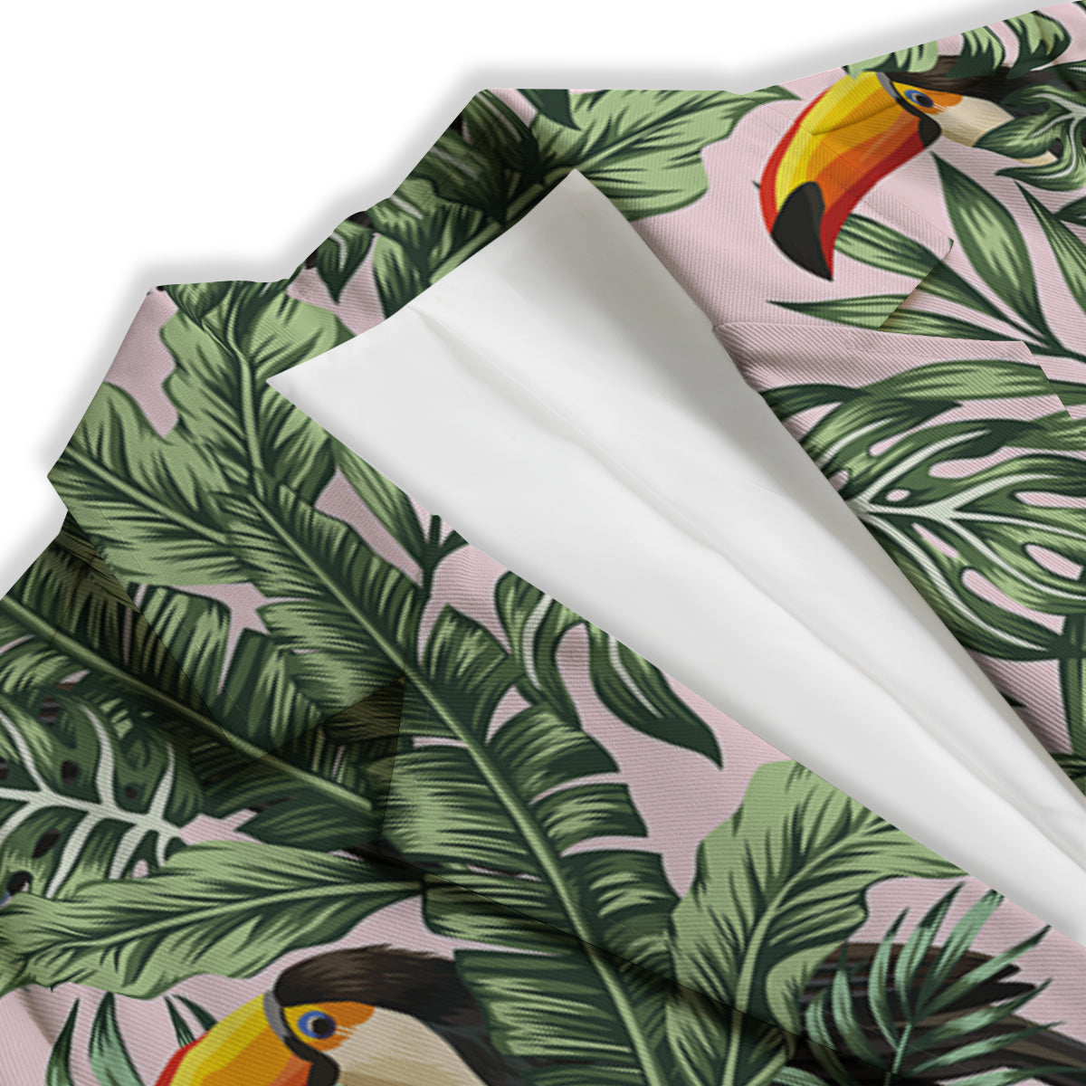 Toucan And Tropical Palm Leaf Print Women's Blazer-grizzshop