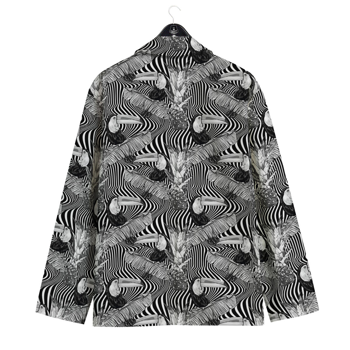 Toucan Black Illusion Print Pattern Men's Sport Coat-grizzshop