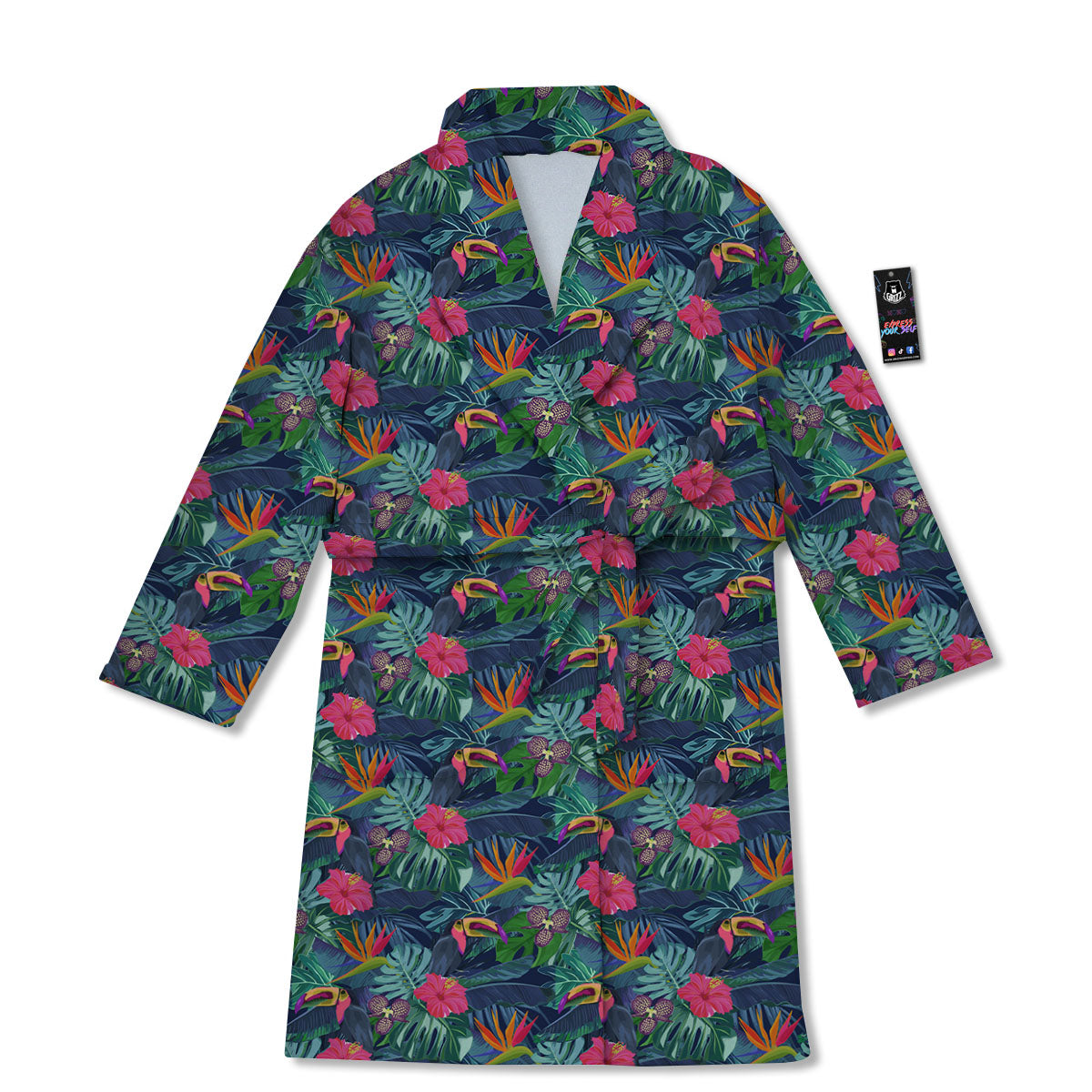 Toucan Exotic Tropical Print Pattern Bathrobe-grizzshop