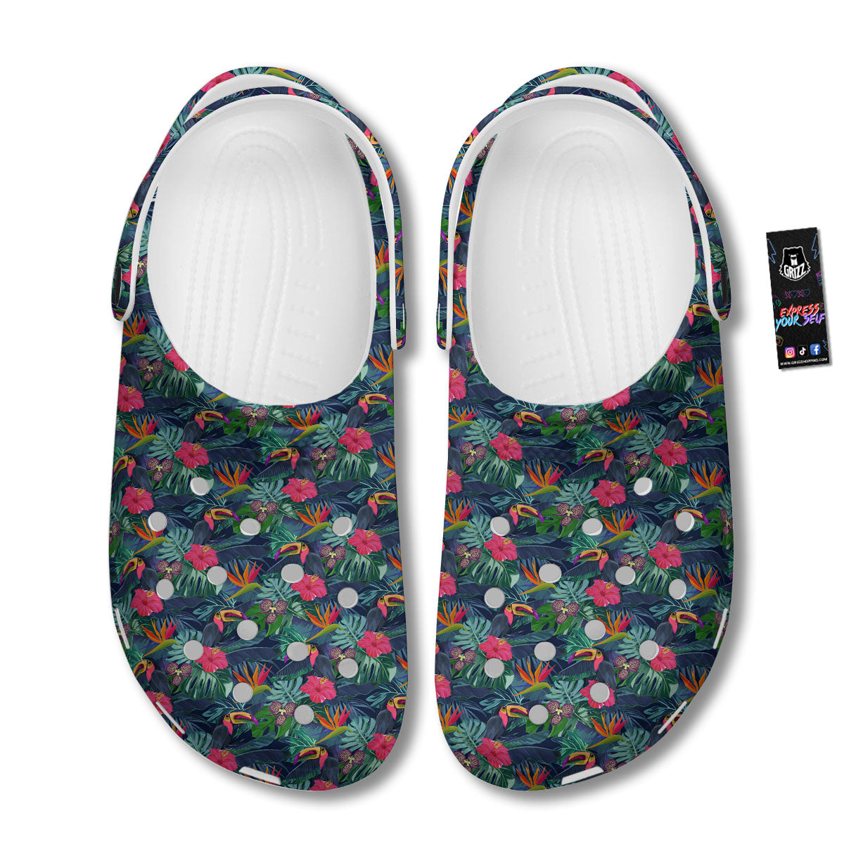 Toucan Exotic Tropical Print Pattern Clog-grizzshop