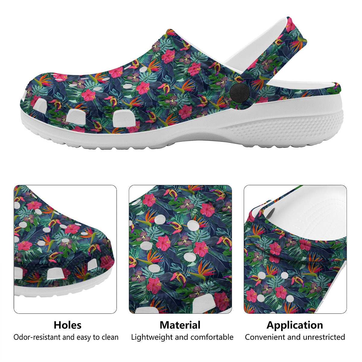 Toucan Exotic Tropical Print Pattern Clog-grizzshop