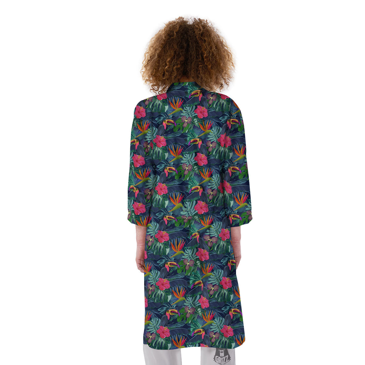 Toucan Exotic Tropical Print Pattern Kimono-grizzshop