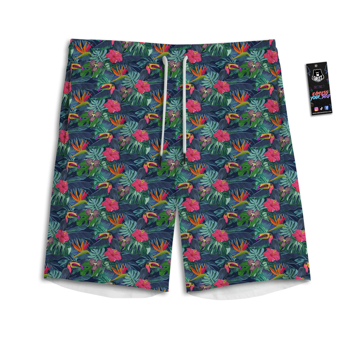 Trippy Neon Psychedelic Print Men's Athletic Shorts