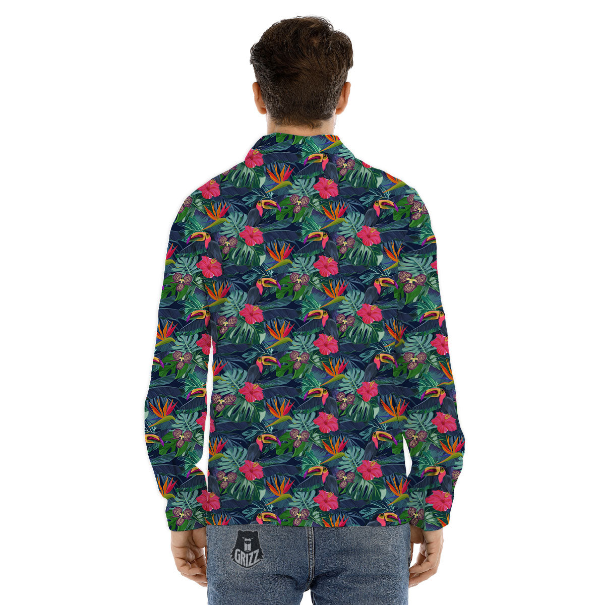 Toucan Exotic Tropical Print Pattern Men's Dress Shirts-grizzshop