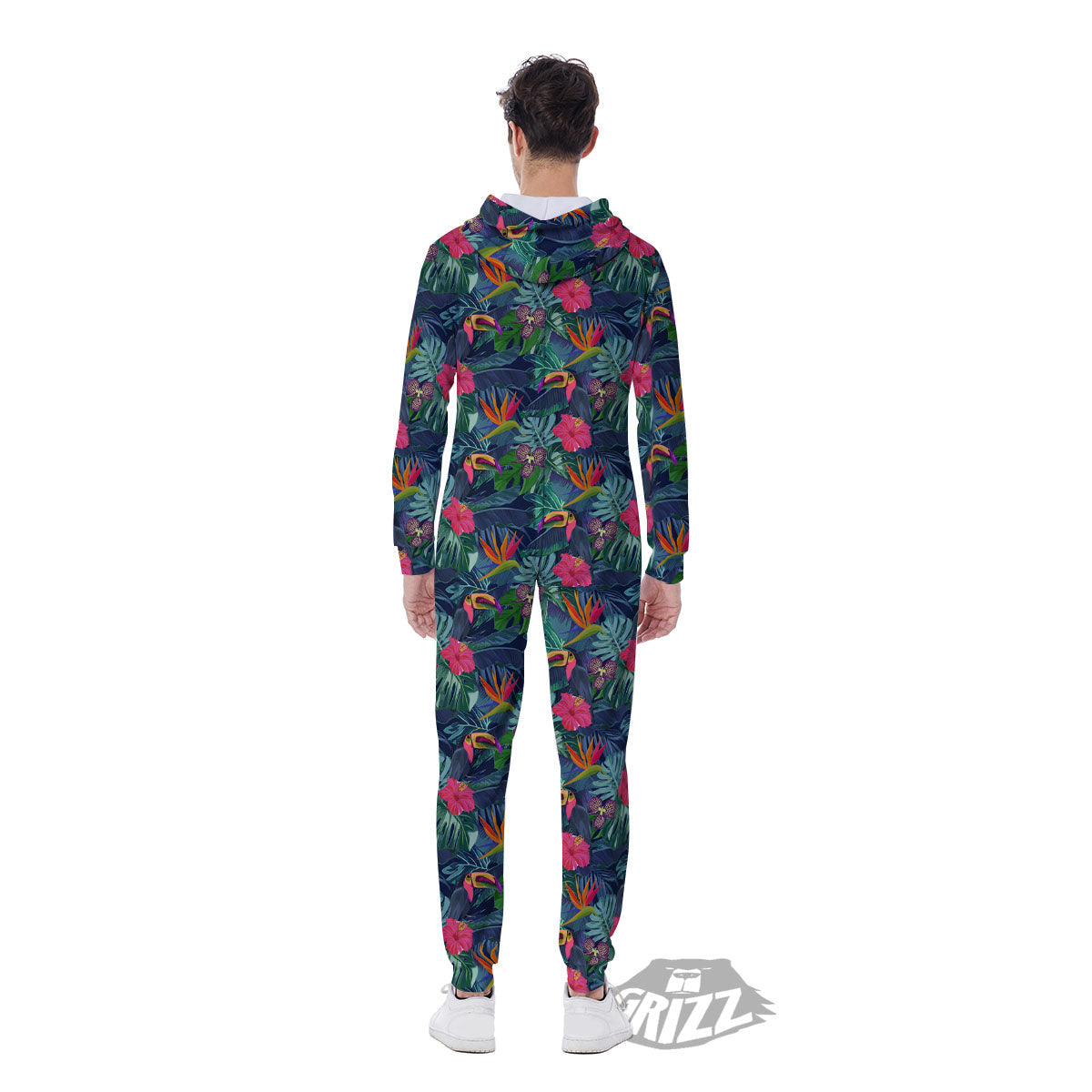 Toucan Exotic Tropical Print Pattern Men's Jumpsuit-grizzshop