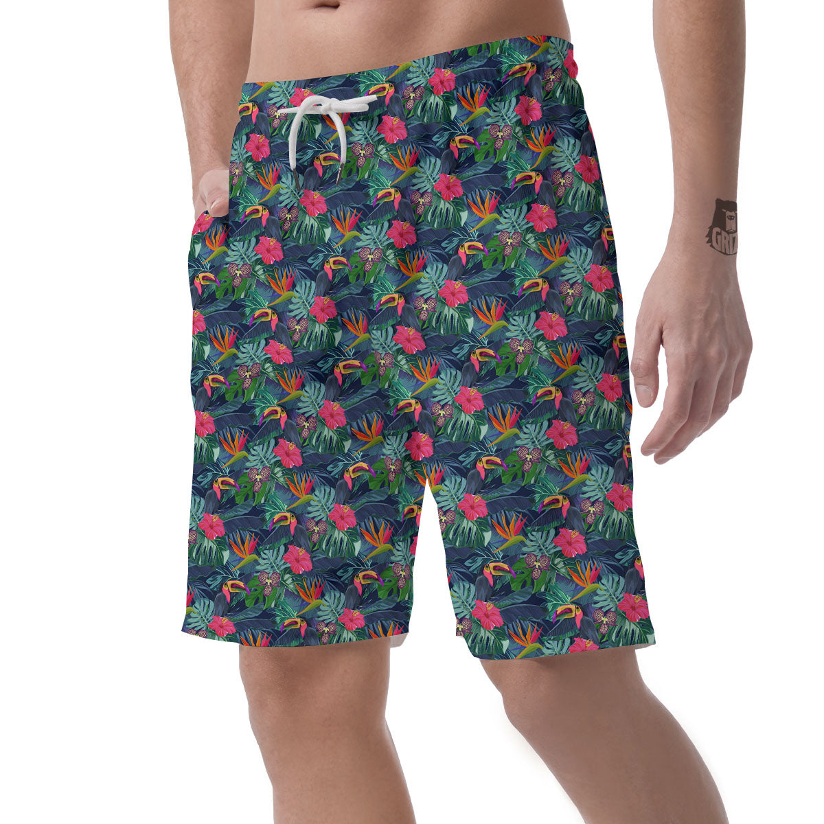 Toucan Exotic Tropical Print Pattern Men's Shorts-grizzshop