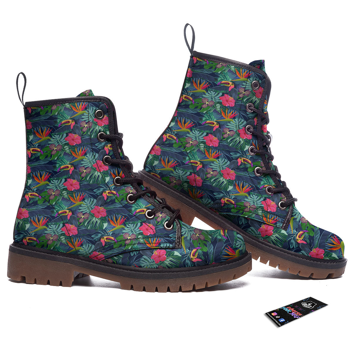 Toucan Exotic Tropical Print Pattern Work Boots-grizzshop