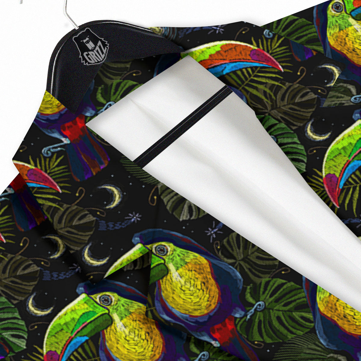 Toucan Keel Billed Tropical Print Pattern Men's Sport Coat-grizzshop