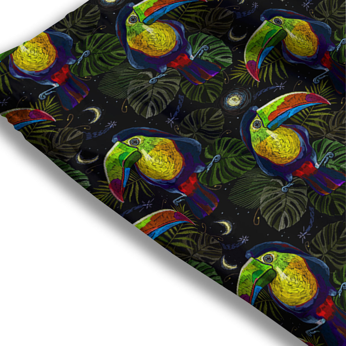 Toucan Keel Billed Tropical Print Pattern Mesh Shorts