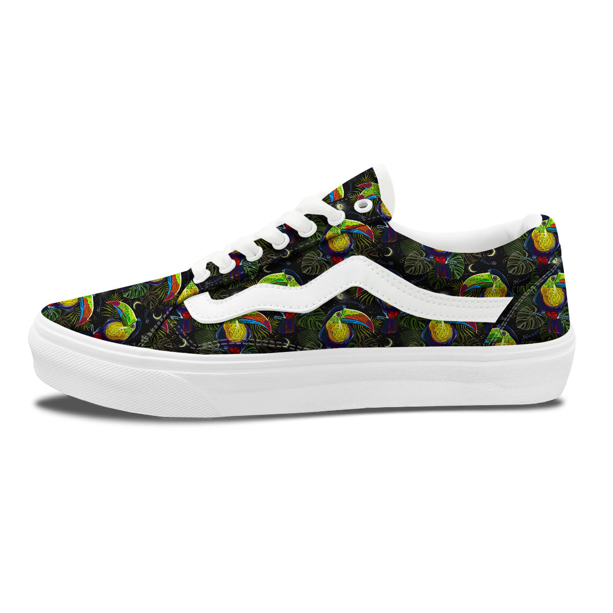 Toucan Keel Billed Tropical Print Pattern Skate Shoes-grizzshop