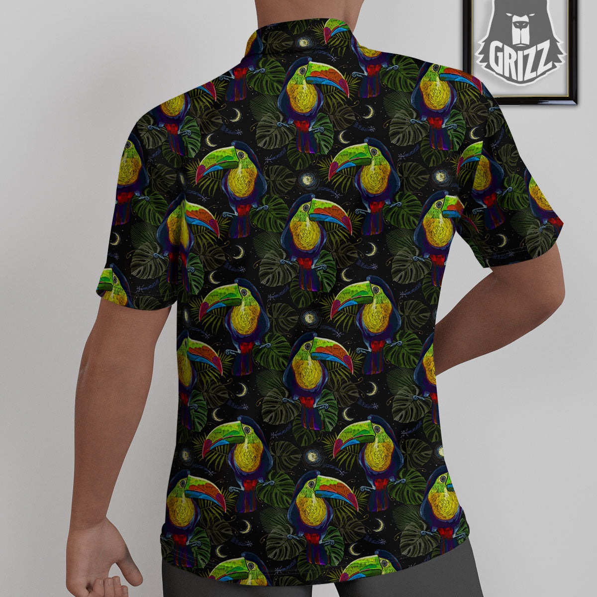 Toucan Keel Billed Tropical Print Pattern Untucked Shirts-grizzshop