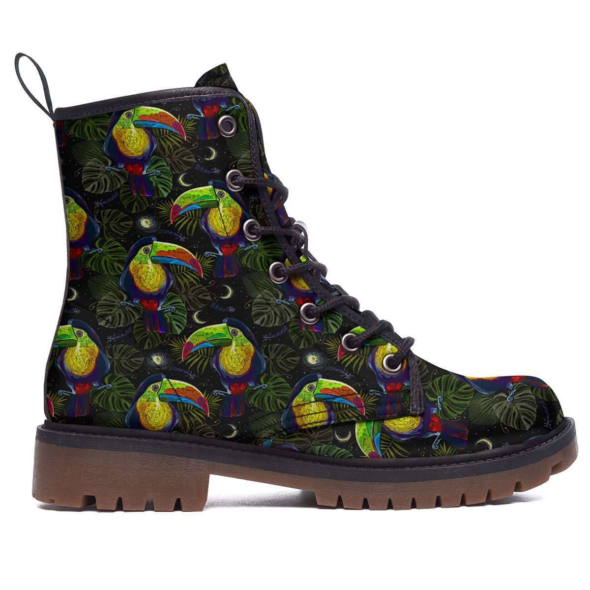 Toucan Keel Billed Tropical Print Pattern Work Boots-grizzshop
