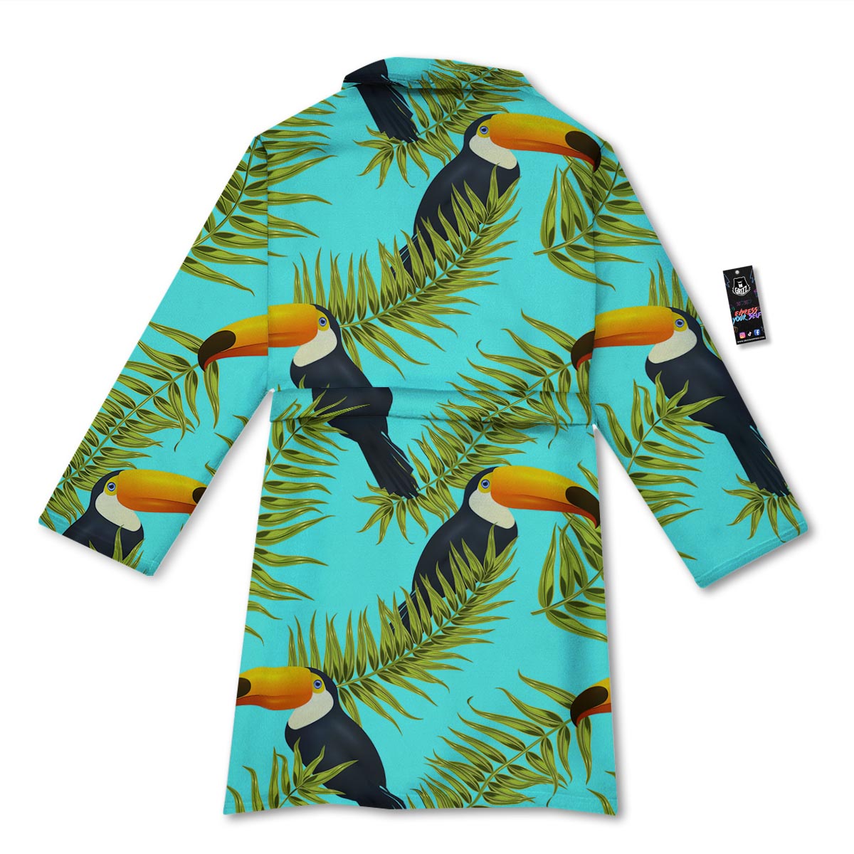 Toucan Toco Print Pattern Bathrobe-grizzshop
