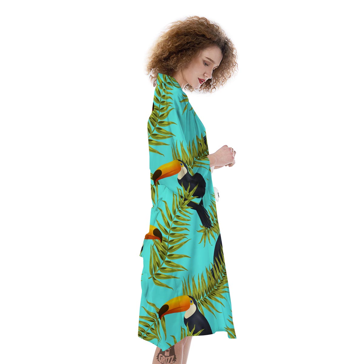 Toucan Toco Print Pattern Kimono-grizzshop