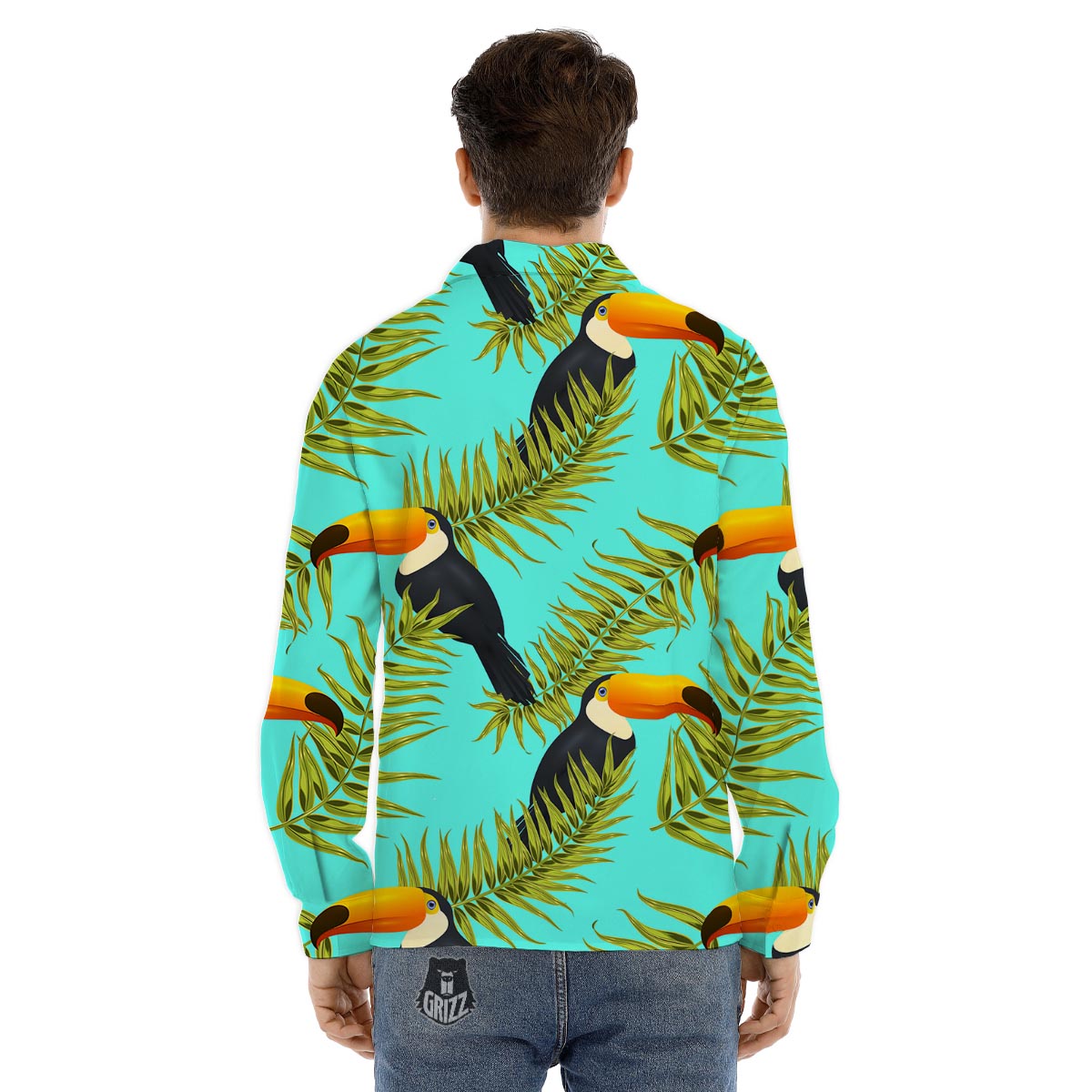 Toucan Toco Print Pattern Men's Dress Shirts-grizzshop