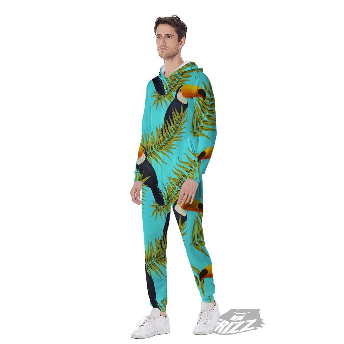 Toucan Toco Print Pattern Men's Jumpsuit-grizzshop