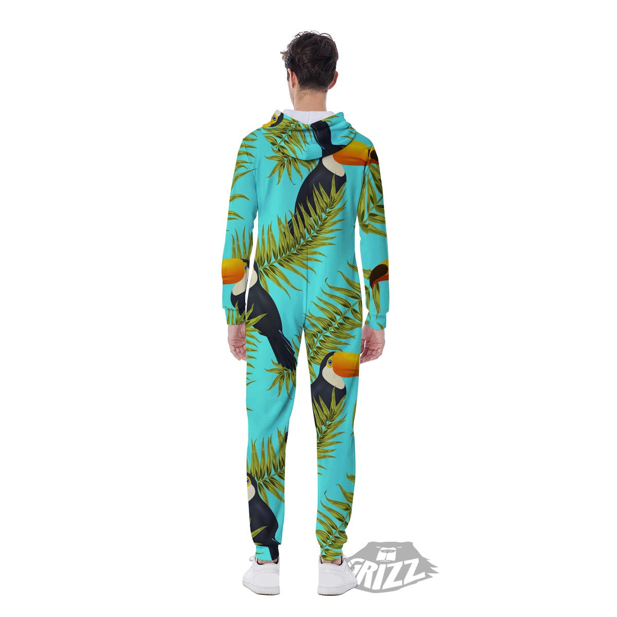 Toucan Toco Print Pattern Men's Jumpsuit-grizzshop