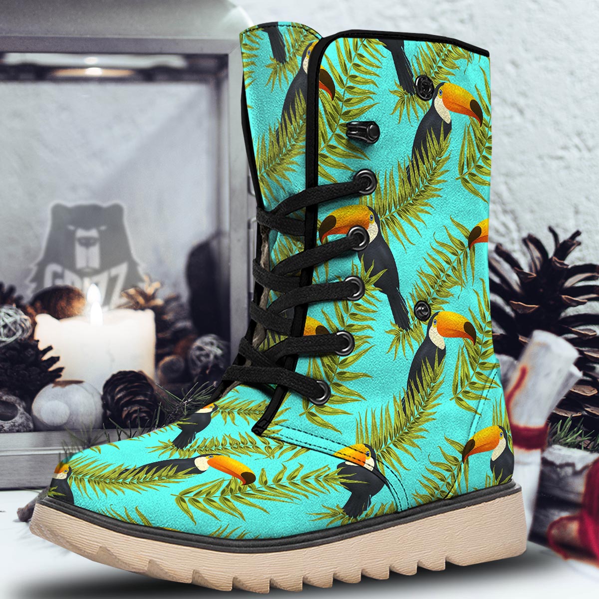 Toucan Toco Print Pattern Snow Boots-grizzshop