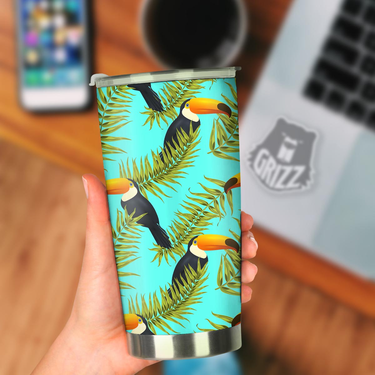 Toucan Toco Print Pattern Tumbler-grizzshop