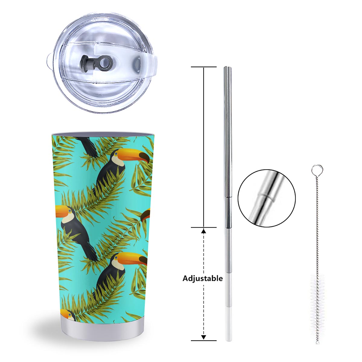 Toucan Toco Print Pattern Tumbler-grizzshop