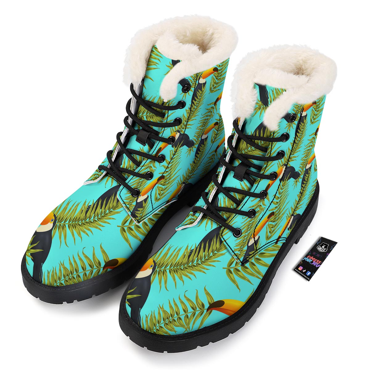 Toucan Toco Print Pattern Winter Boots-grizzshop