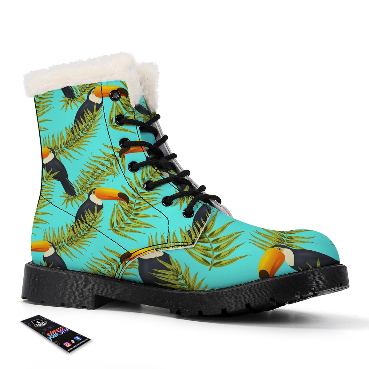 Toucan Toco Print Pattern Winter Boots-grizzshop