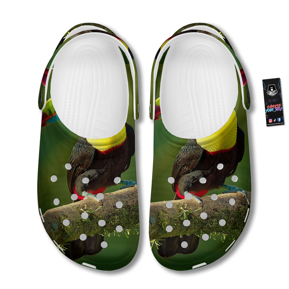 Toucan Tropical Toco Print Clog-grizzshop