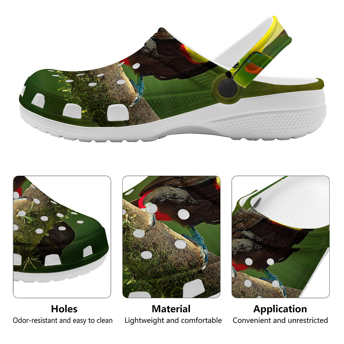 Toucan Tropical Toco Print Clog-grizzshop