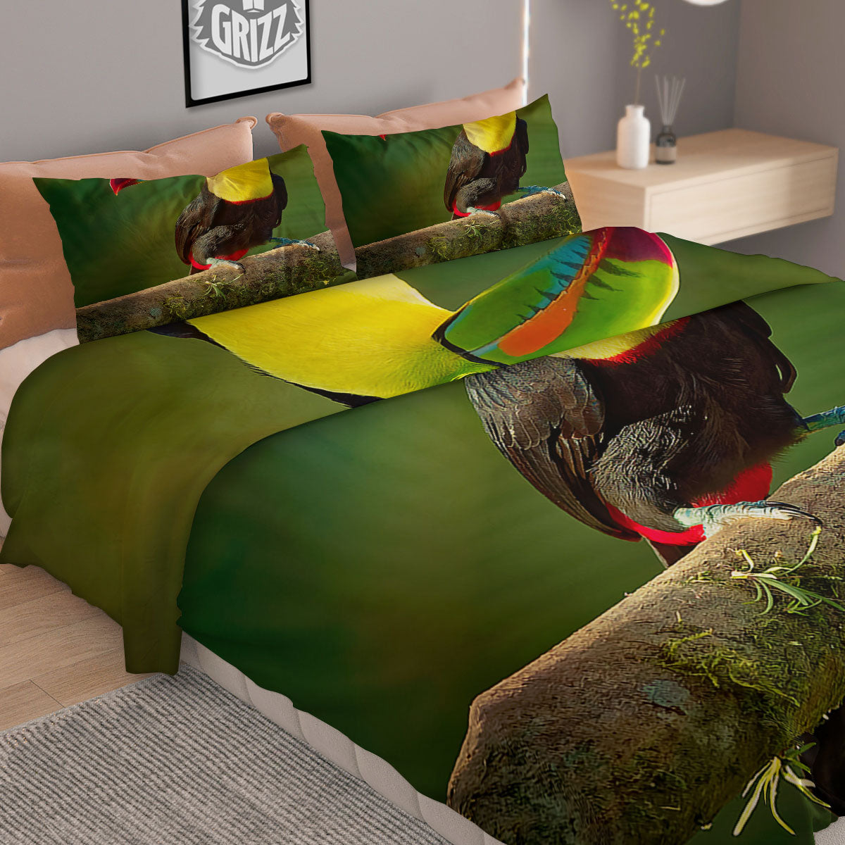 Toucan Tropical Toco Print Duvet Cover Bedding Set-grizzshop