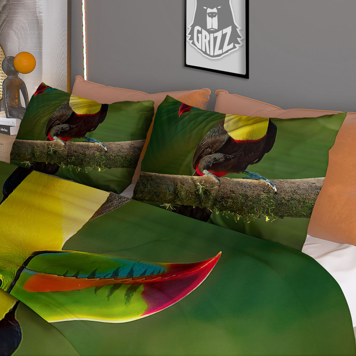 Toucan Tropical Toco Print Duvet Cover Bedding Set-grizzshop