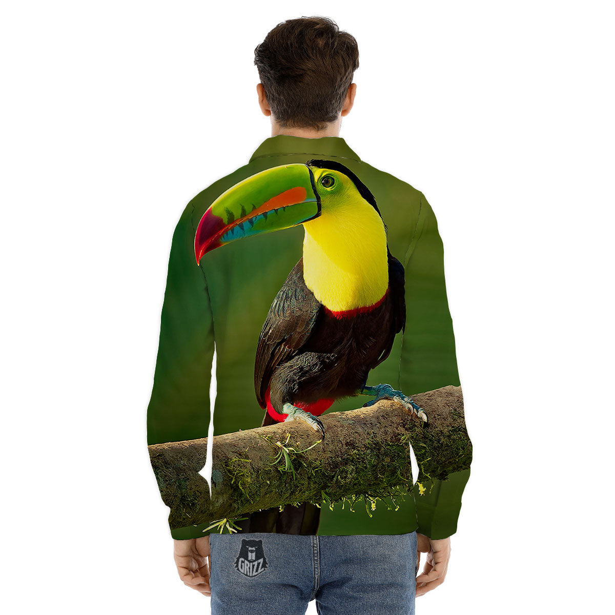 Toucan Tropical Toco Print Men's Dress Shirts-grizzshop
