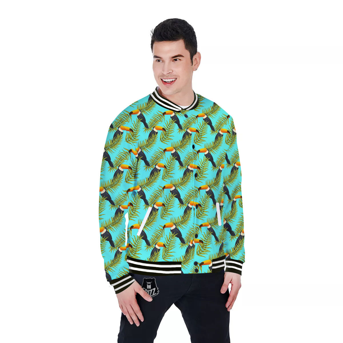 Toucan Tropical Toco Print Pattern Baseball Jacket-grizzshop
