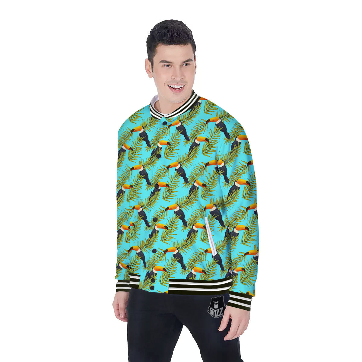 Toucan Tropical Toco Print Pattern Baseball Jacket-grizzshop