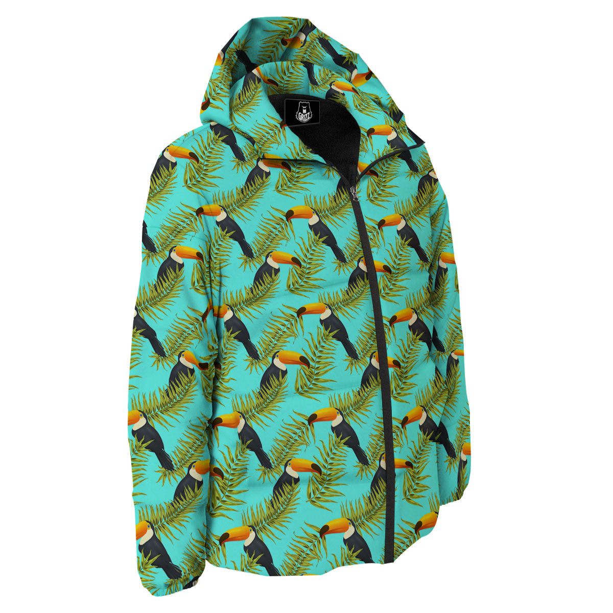 Toucan Tropical Toco Print Pattern Down Jacket-grizzshop