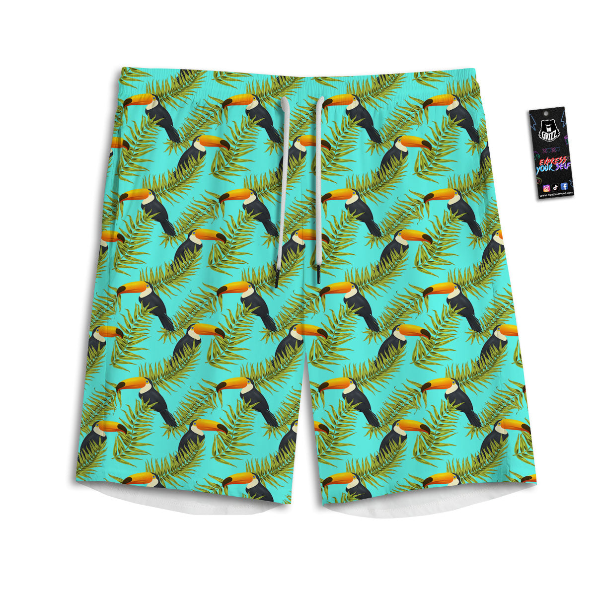 Toucan Tropical Toco Print Pattern Men's Athletic Shorts