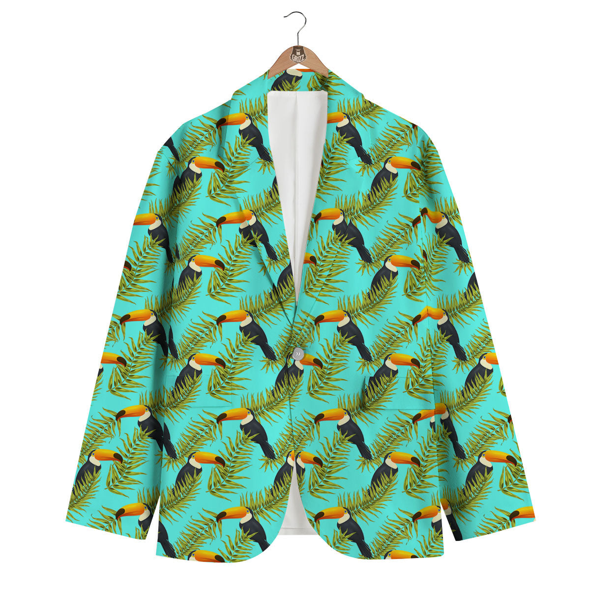 Toucan Tropical Toco Print Pattern Men's Blazer-grizzshop