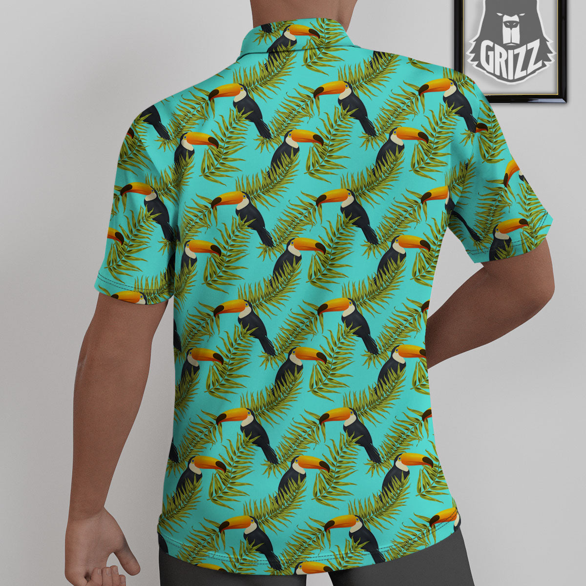 Toucan Tropical Toco Print Pattern Untucked Shirts-grizzshop