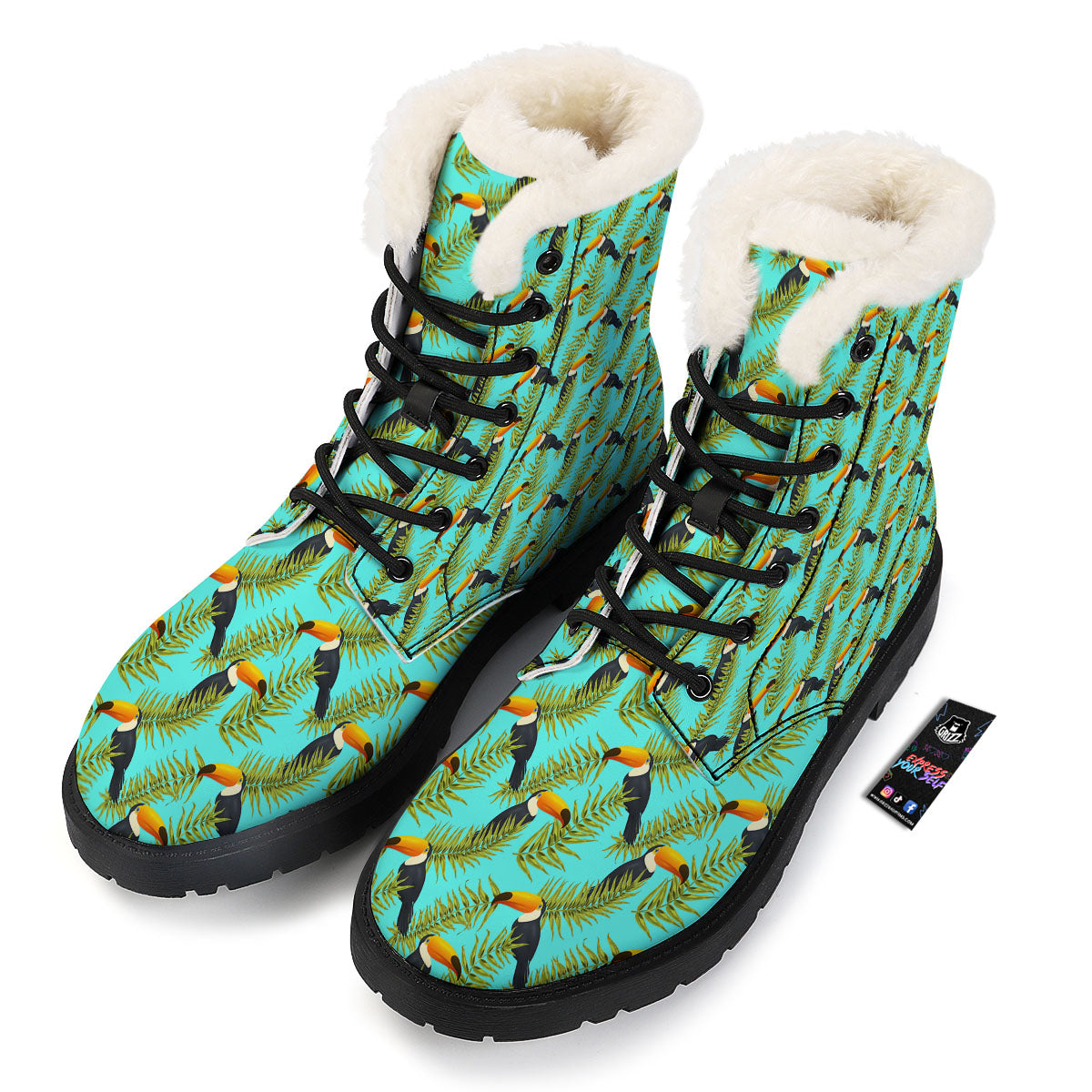 Toucan Tropical Toco Print Pattern Winter Boots-grizzshop
