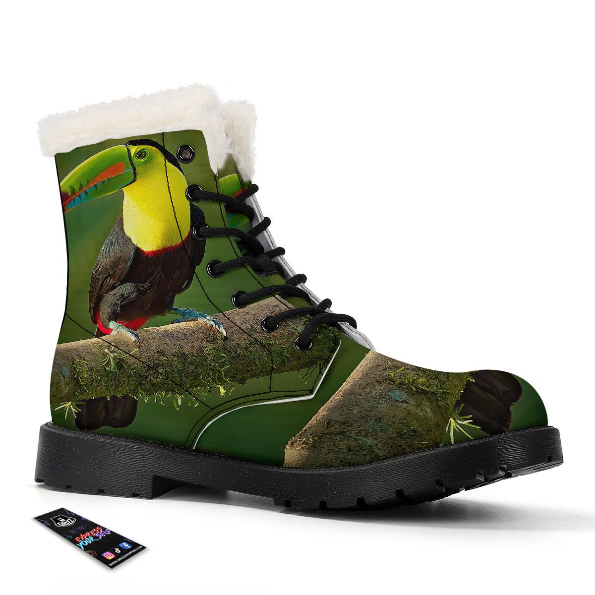 Toucan Tropical Toco Print Winter Boots-grizzshop