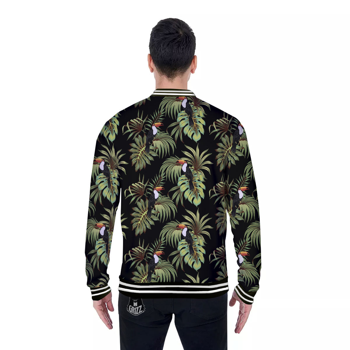 Toucan Vintage Print Pattern Baseball Jacket-grizzshop