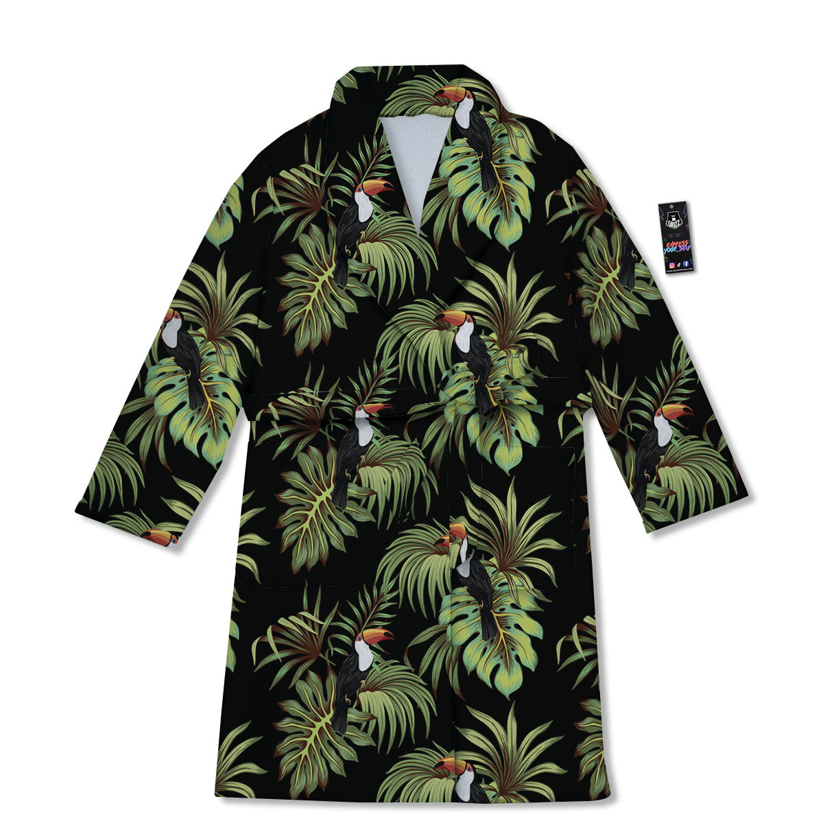 Toucan Vintage Print Pattern Bathrobe-grizzshop